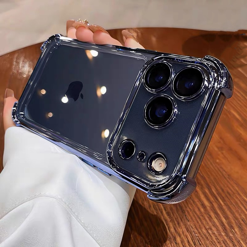 适用苹果17手机壳四角防摔气囊 iPhone 17 Pro电镀保护套厂家直销