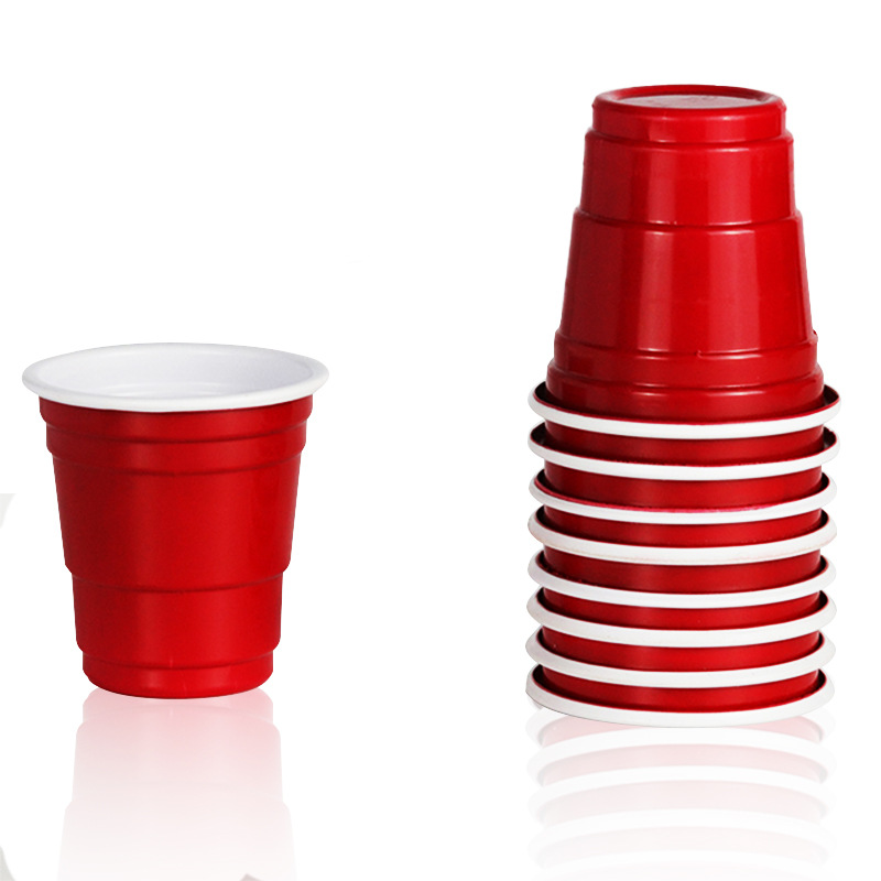 妙竹2OZ双色杯60ml加厚饮水水杯彩色派对游戏杯批发 一次性杯子