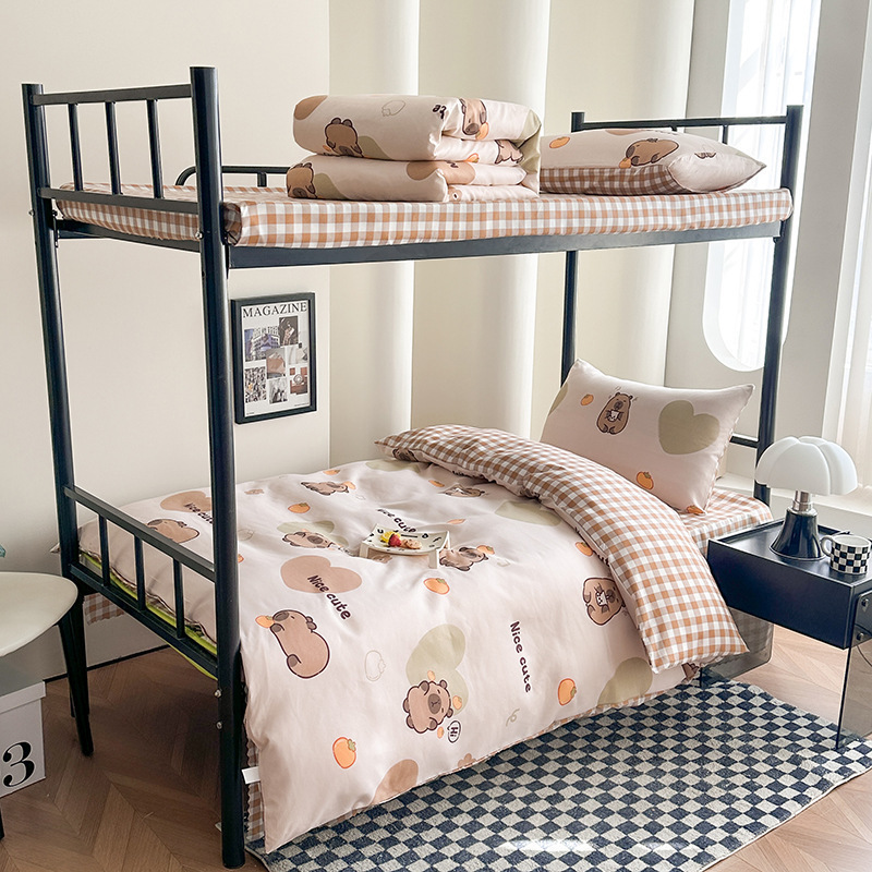 Dormitorio de estudiantes universitarios una sola persona tres conjuntos de ropa de cama un conjunto completo de colcha sábanas cuatro o seis conjuntos de colcha sábanas