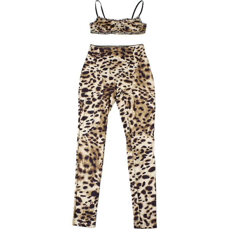 Spring Women Clothing Sexy Sexy Leopard Print Sexy Suspender High Waist Tight Trousers Two Piece Sets 11 Spring Women Clothing Sexy Sexy Leopard Print Sexy Suspender High Waist Tight Trousers Two Piece Sets