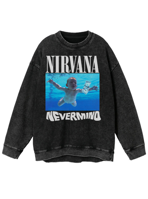 2025 New Autumn and Winter Nirvana Nirvana Band Cobain Guitar Rock American Washed Distressed Round Neck Sweatshirt 2025 New Autumn and Winter Nirvana Nirvana Band Cobain Guitar Rock American Washed Distressed Round Neck Sweatshirt