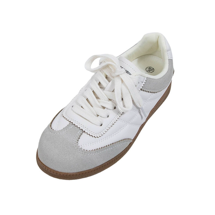 XJ Bailu Shoe Industry Name Kuang MINGKUANG Street Trendy Retro Fashion White Shoes Contrast Flat Sole Wedding Shoes Women