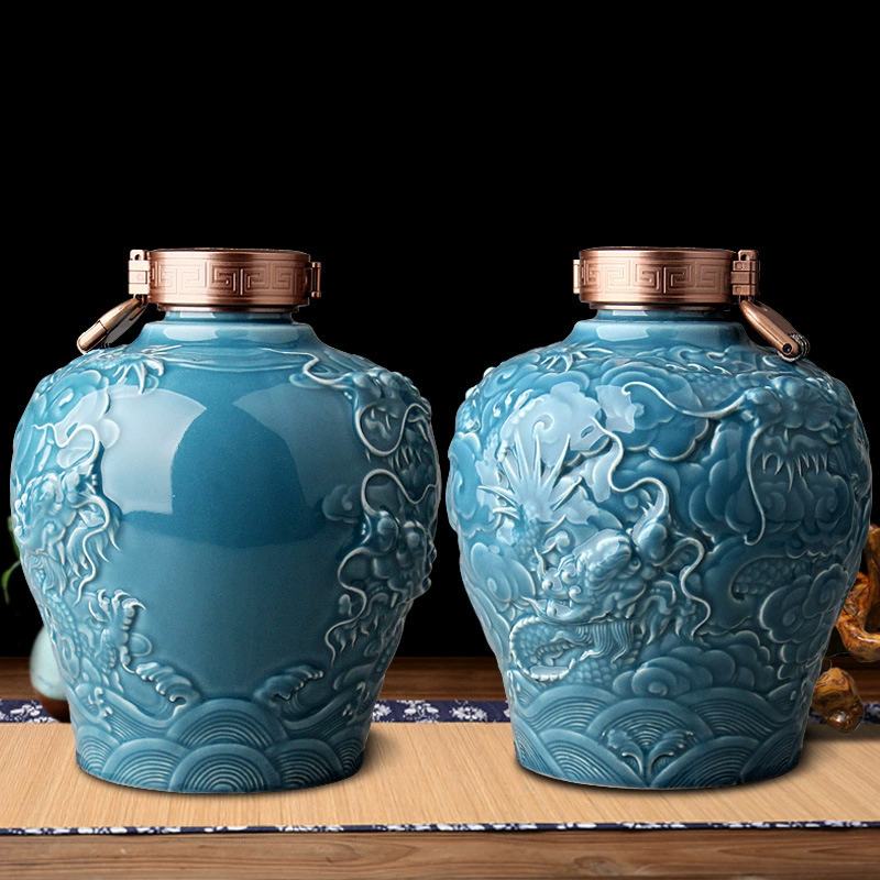 Керамическая винная банка в Цзиндэчжэне 3 кг 5 кг 10 кг антикварные домашние запечатанные пустые винные бутылки