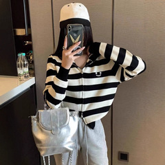2025秋季新款连帽开衫卫衣女装设计感针织衫拉链长袖宽松百搭上衣