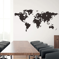 尚易SP1507Travel the world地圖牆貼可移除客廳裝飾廠家批發牆貼