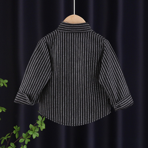 Children's Striped Long Sleeve Shirt for Boys and Girls - 2024 Autumn Fashion, Baby and Toddler Casual Top, Trendy and Stylish