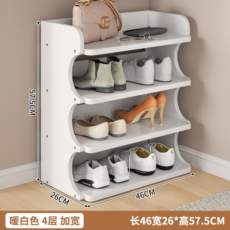 【업그레이드된 넓고 두꺼운 - 따뜻한 흰색】 4단 46*26*57.5cm