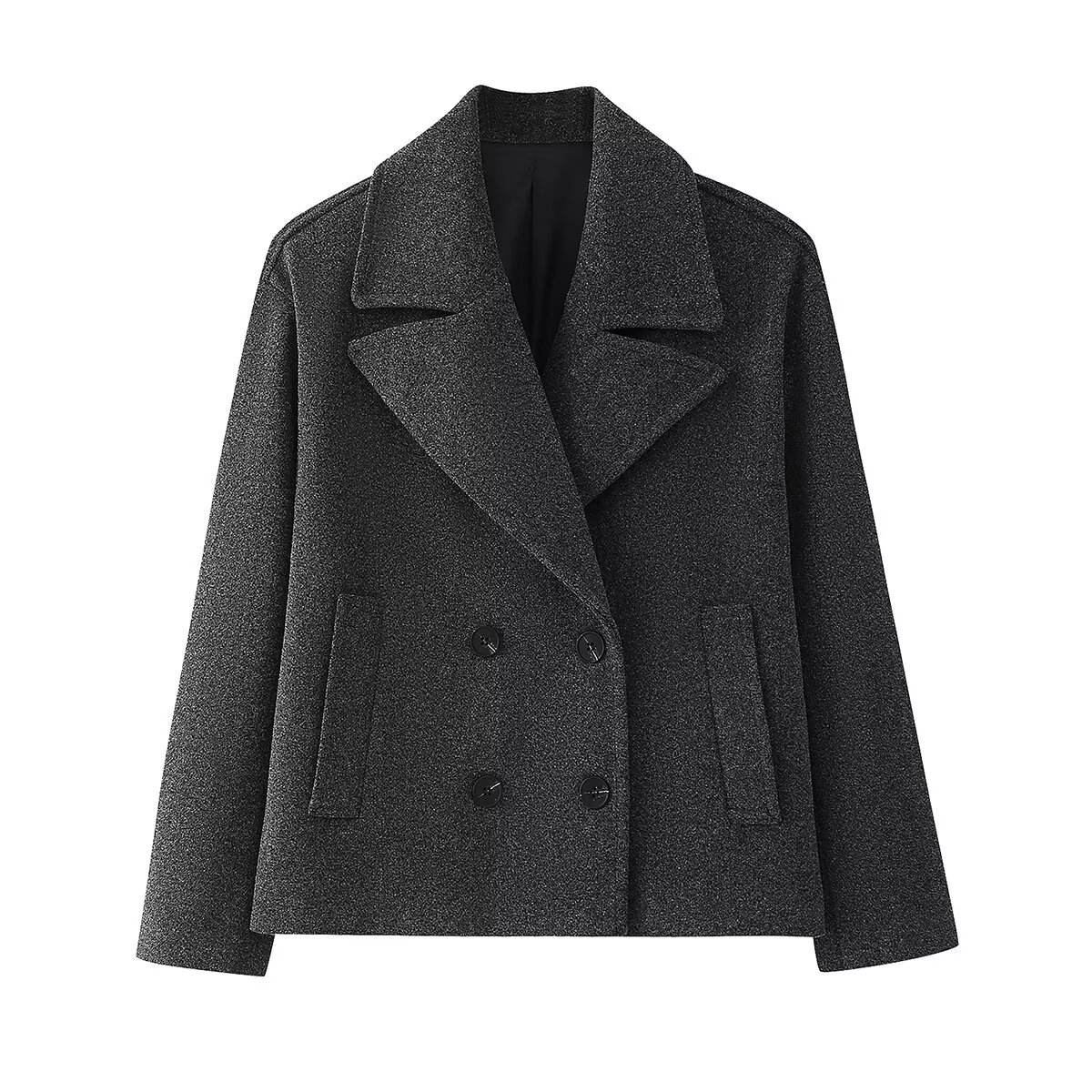 Women's clothing 2024 autumn and winter new style stylish double breasted short woolen coat_voghion.com