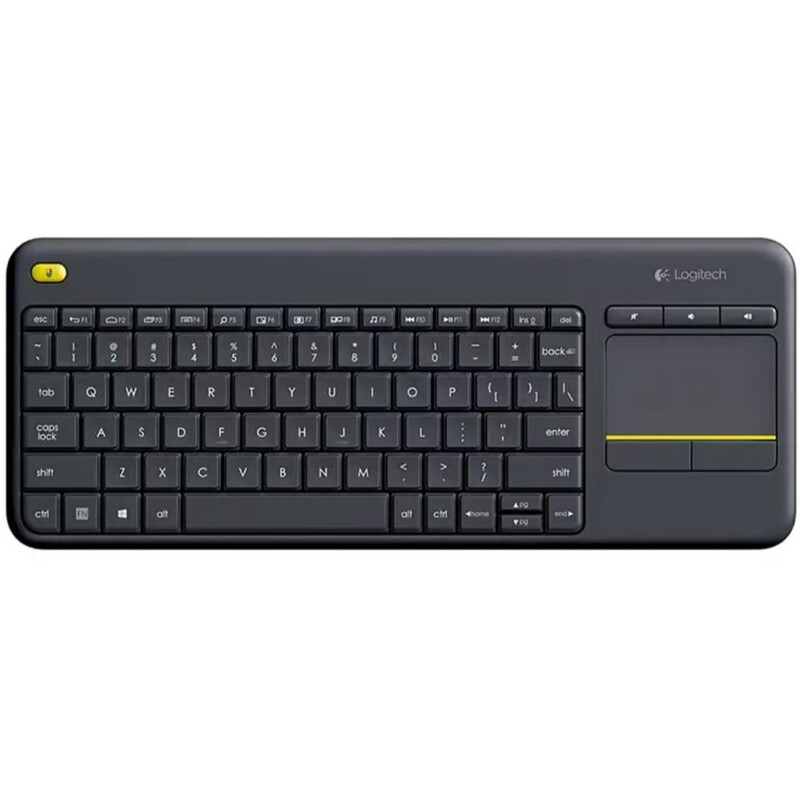 Logitech K400plus wireless keyboard with touchpad for office and home multimedia control, 18-month battery life