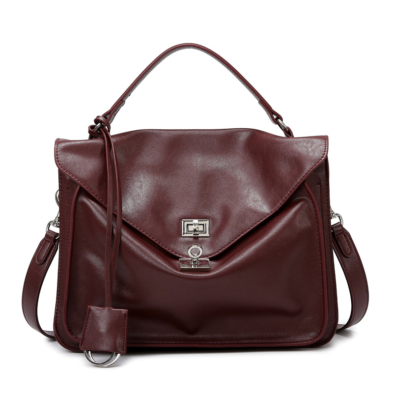 Women's Versatile Soft Leather Messenger Bag Large Capacity Tote_voghion.com