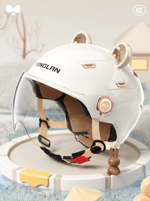 Motosiklet kaskı (dəbilqə) | Warm Motorcycle Safety Helmet - 3c-single-lens-white-hd-short-lens-class-a-new-national-standard-one-size-fits-all