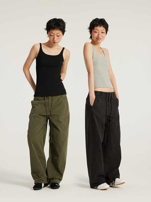 捷展婦人服 | 純綿レトロカーブドパンツ25秋カジュアルスタイル中低腰セクシーワイドレッグオーバーオール|undefined