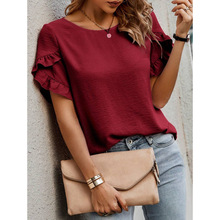 Q 74514 Linen loose T-shirt ������� T ���羳����ͨ����