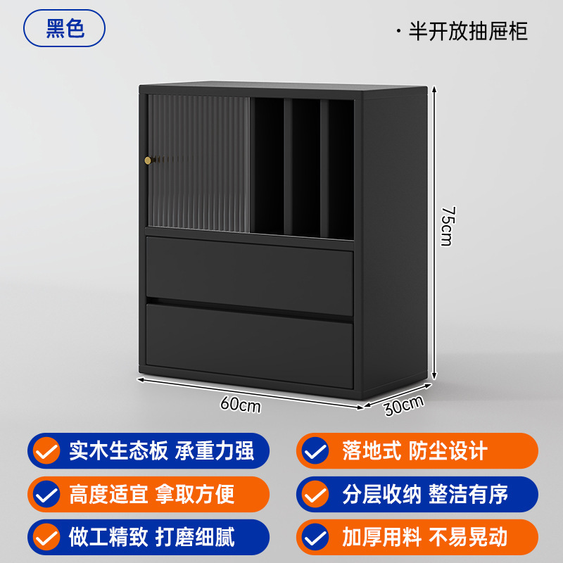 书柜收纳柜储物柜落地靠墙客厅大容量多层组合柜边柜中古风置物柜|undefined