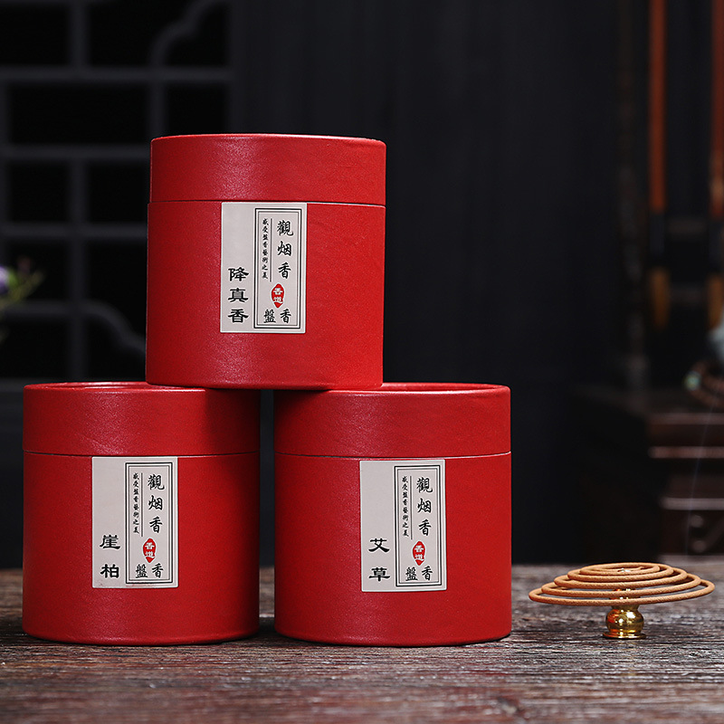 厂家直供4小时檀香盘香 家用沉香艾草香薰去味崖柏48盘降真香批发