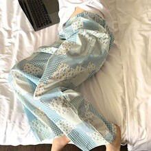 网红遛弯睡裤女长裤ins风甜美少女学生宿舍显瘦阔腿可外穿家居裤