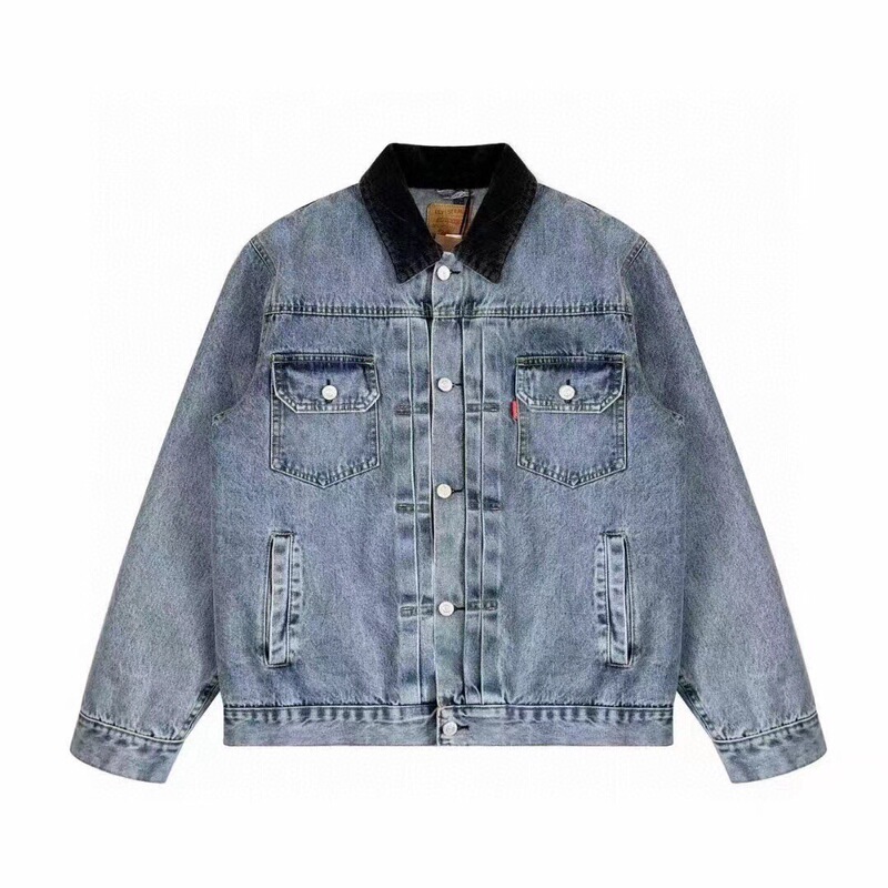 Cross-Border Trade Stu X Levi 150Th Anniversary Embossed Heavy Washed Denim Cotton Jacket Casual Jacket Cross-Border Trade Stu X Levi 150Th Anniversary Embossed Heavy Washed Denim Cotton Jacket Casual Jacket
