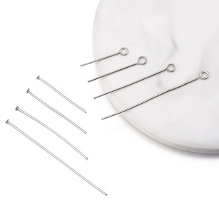 Stainless steel 9 -character needle T -shaped needle flat -head needle flat needle electroplating real gold beaded material DIY jewelry accessories