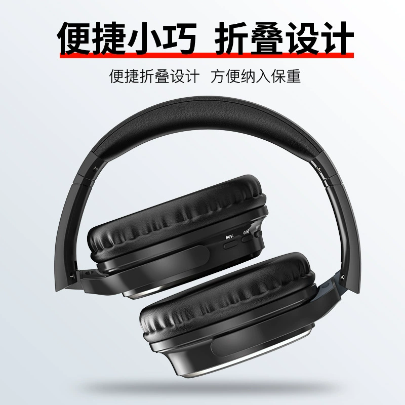 Bluetooth наушники ретро, складные, беспроводные с шумоподавлением и слотом для карты, накладные