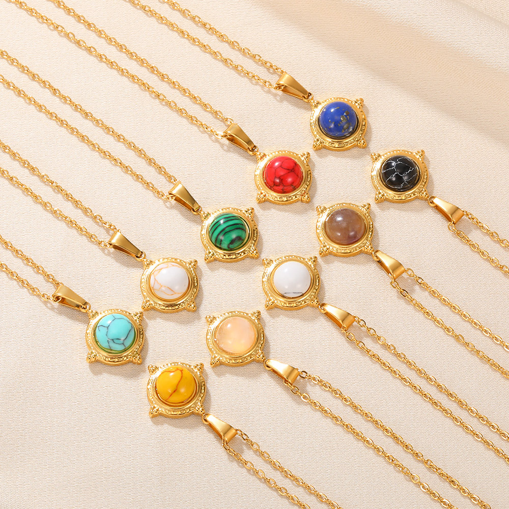 20g Weight 0.03µm-0.05µm Gold Plating Thickness PVD Coated Gold Plating Process Lobster Trigger Clasp Closure Clasp Closure Type 18K Real Gold Plated Plating Material 304 Stainless Steel Pendant Material Natural Stone, December Birthstone Turquoise Inlay Material Pendant Necklace Classification 304 Stainless Steel Chain Material 1 Piece Quantity Holiday, Daily Occasion 304 Stainless Steel Material Geometric Pattern Women's Gender Retro, Classic Style Style Waterproof Non Tarnish, Plating, Inlay Craft PVD Coated Real Gold Plated Geometric Titanium Steel Retro Classic Style Waterproof Non Tarnish Titanium Steel Lobster Trigger Clasp Closure Pendant Necklace 3