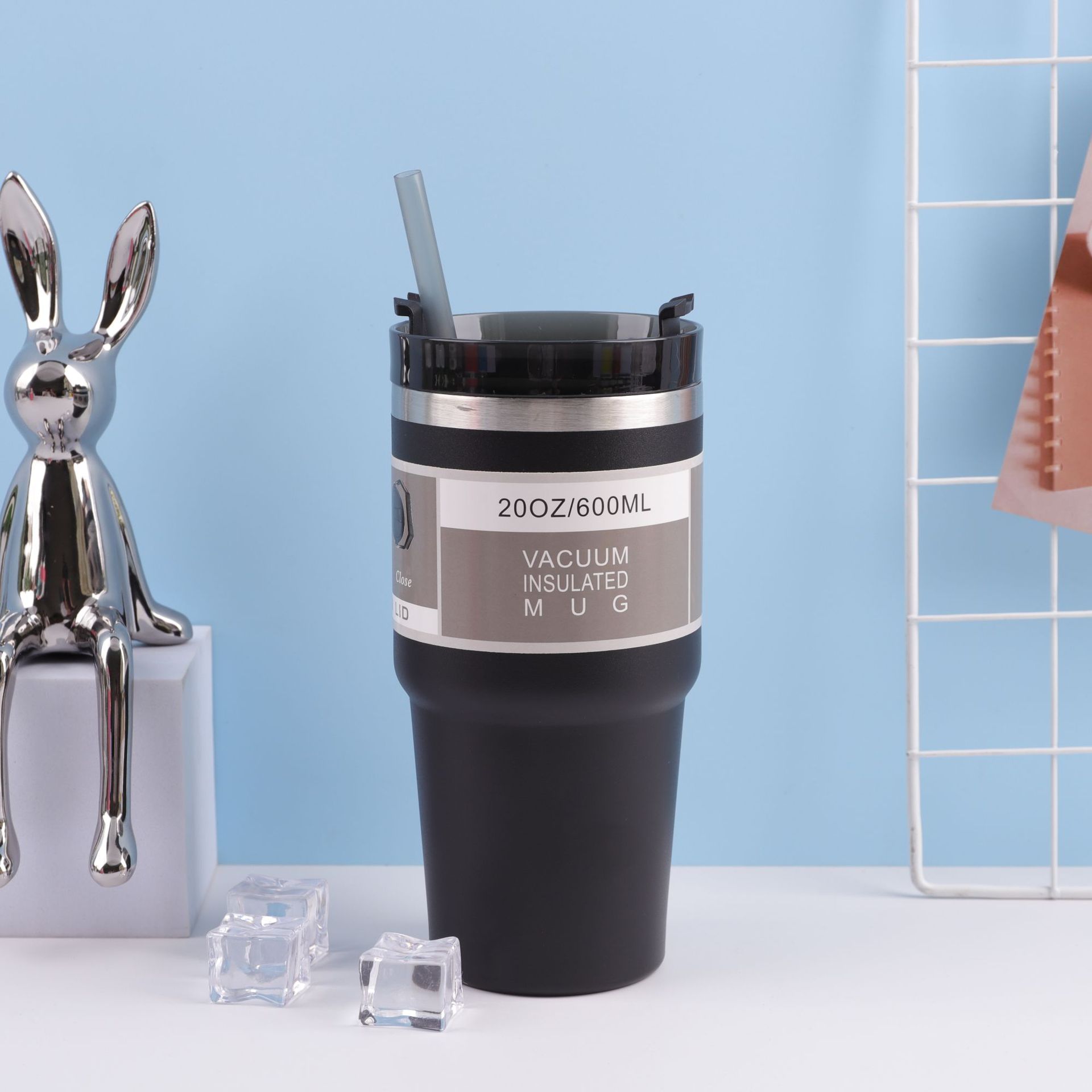 Transfronterizo nuevo 30 coche taza doble 304 taza de vacío de acero inoxidable frío-mantenimiento calentador de hielo taza portátil coche taza de café