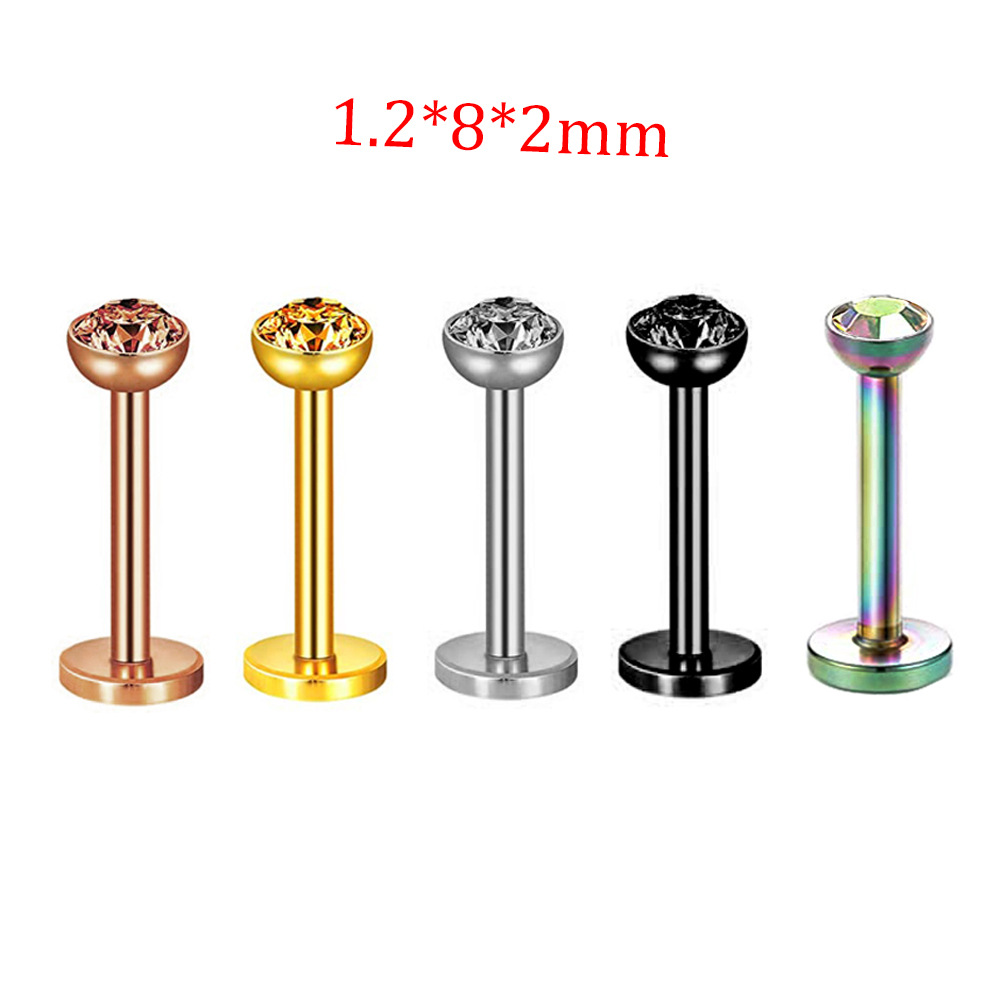 5 Sets Acrylic Star Lip Nail Ear Bone Nail T-Shaped Eyebrow Nail Nose Piercing Jewelry Stainless Steel Inner Outer Teeth detail image 10
