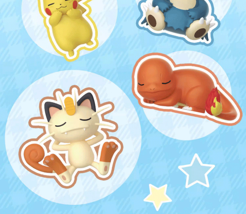 Authentic Pokémon Pikachu Model Leisure Time Series Car Decoration Sleeping Pose Second Generation Figurine for Car