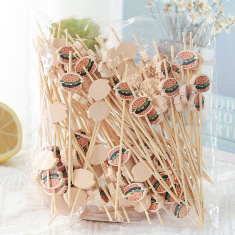 フルーツサインカラフルフルーツ竹串お菓子アートカクテルサイン装飾菓子サイン100本フルーツフォーク|undefined