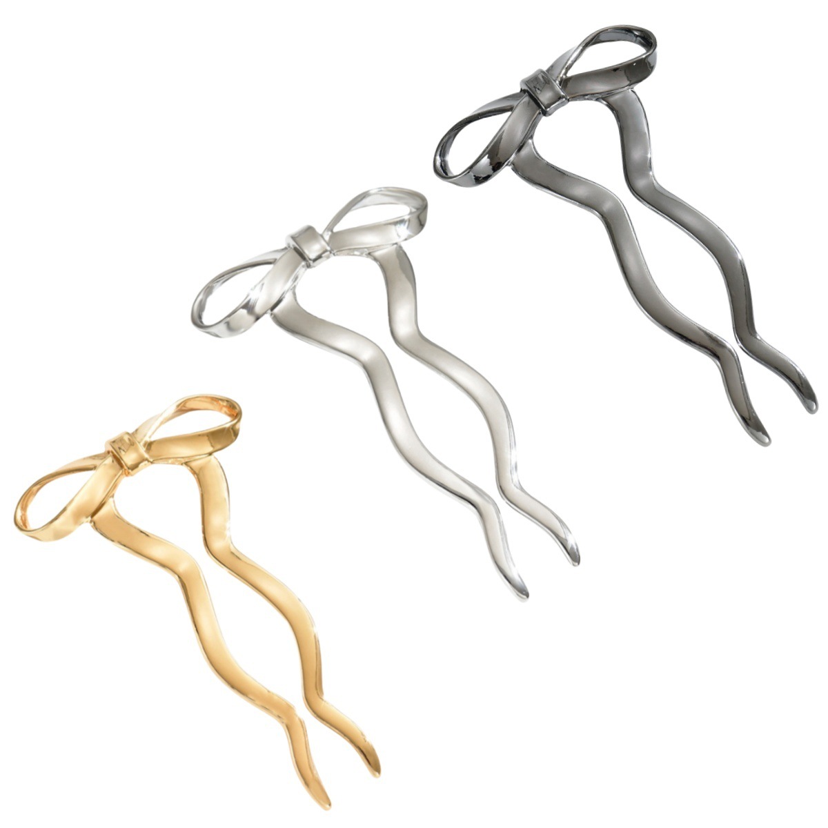 Comercio exterior nuevo clip de cabello de arco mujeres estilo minimalista estilo de alta sensibilidad joyería de cabello 2024 nuevo cabello enrolado joyería