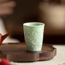 家居客厅水杯子品茗杯茶具浮雕万福陶瓷咖啡杯创意小号茶杯可乐杯