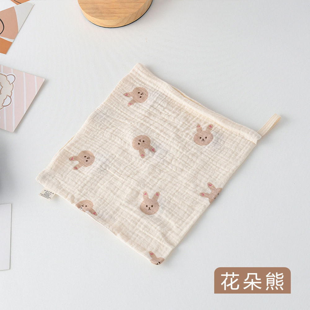 婴儿小方巾四层纯棉纱布儿童毛巾可挂式婴儿洗脸巾宝宝口水巾a类