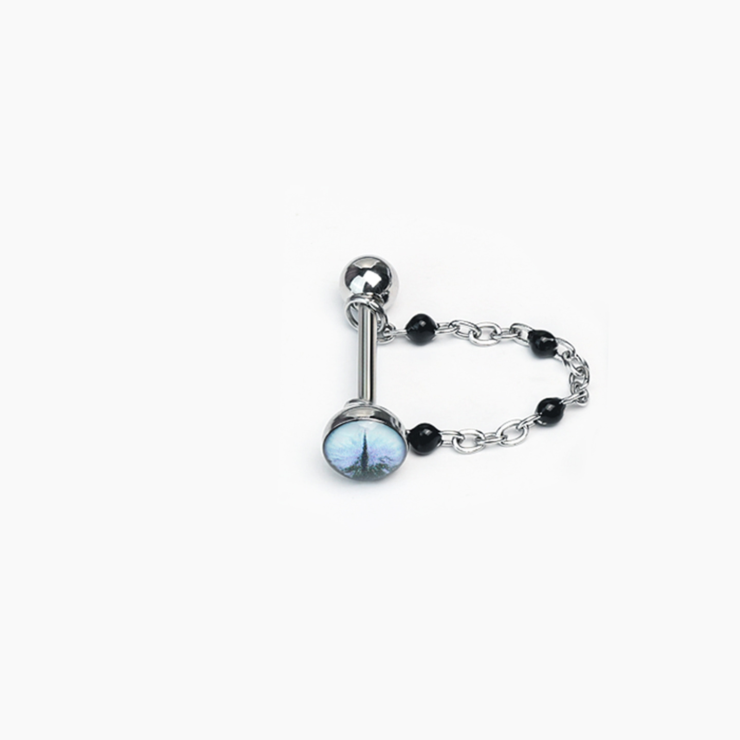 5-Color Gradient Magic Pupil Tongue Ring, Cat Eye Titanium Steel Externally Threaded Tongue Barbell, Personalized Drinking Party Jewelry for Hot Girls Wholesale detail image 7