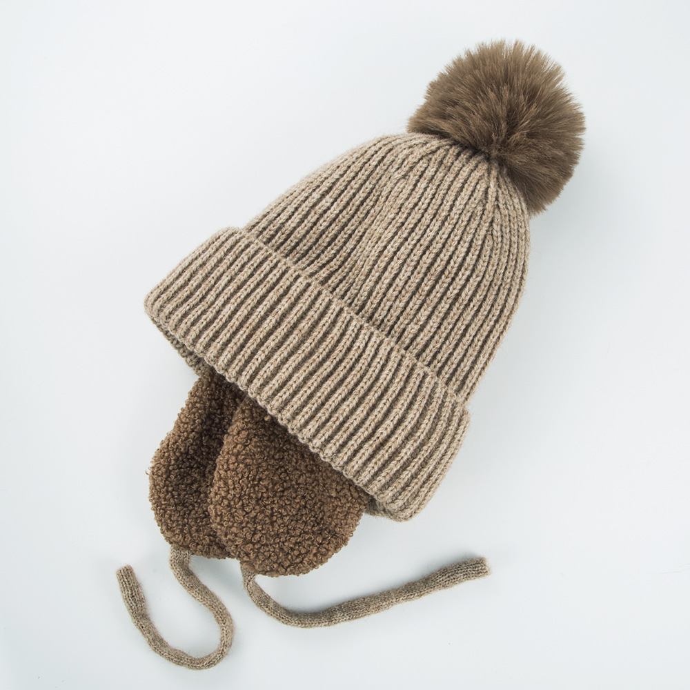 Korean Woolen Hat Velvet Earmuffs Autumn And Winter Solid Color Cute And Warm All-match Knitted Hat display picture 2