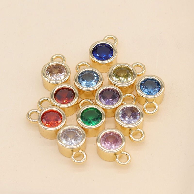 Charms, Jewelry Accessories Classification 1 Piece Quantity 1 Piece Copper Zircon Round
