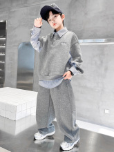 男童秋装套装2025新款秋季时髦中大儿童男孩POLO衫运动服春秋款潮