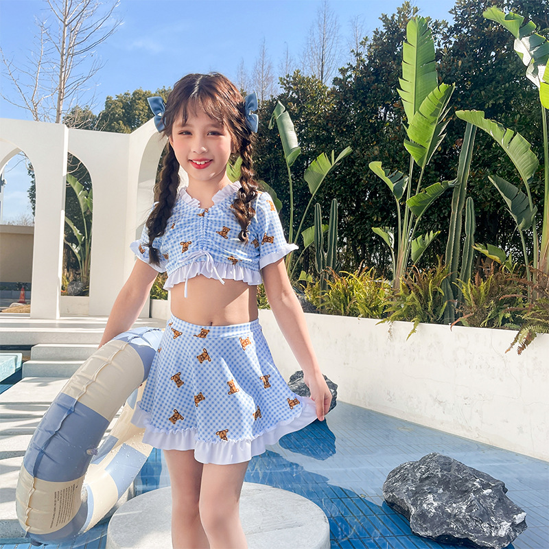 Los niños traje de baño vacaciones split falda dibujos animados moda estilo occidental niños agua jardín baño primavera caliente