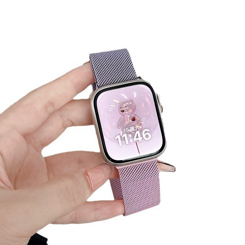 Совместимый браслет iwatch98 для Apple Watch Milan Applewatch10 металл градиент магнитный привлекательный женский дорогой SE