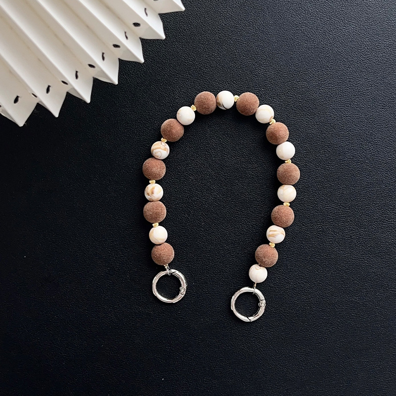 베이지색 2색 플로킹 쇼트 체인 - 길이 약 32CM