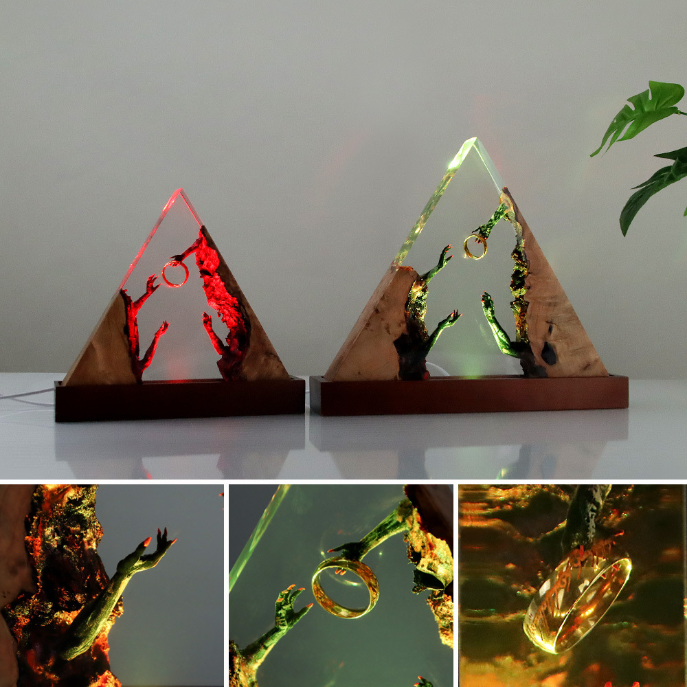 Anillo triangular de resina artesanía anillo de mano mágica decoración para el hogar adornos regalos