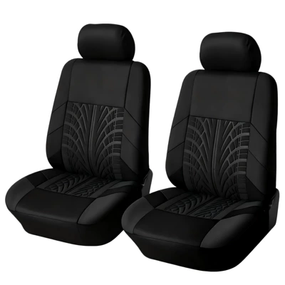 Knitted Fabric Four-Season Universal Car — Seat cushion, seat cover - black-4-piece-set-double-seat