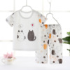 Summer breathable set, pijama, quick dry flower boy costume, Korean style, children's clothing, with short sleeve