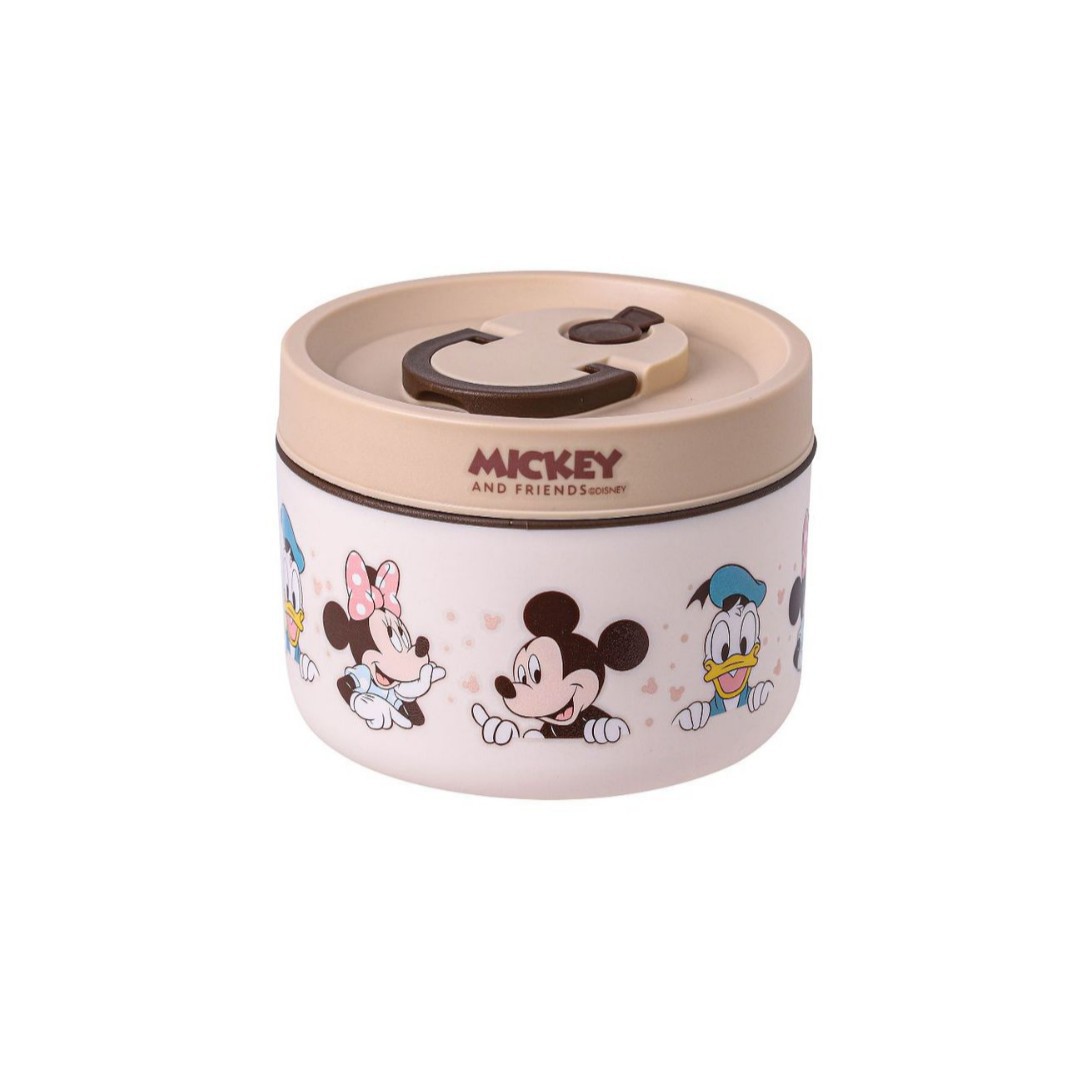 Disney nuevo juego de lonchera de aislamiento de acero inoxidable Mickey dormitorio portátil con tapa caja bento campamento al aire libre