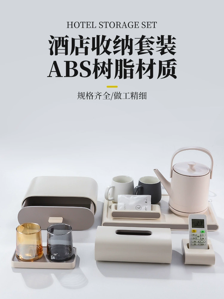 Synthesized room teapot for hotel, set, rectangular wipes