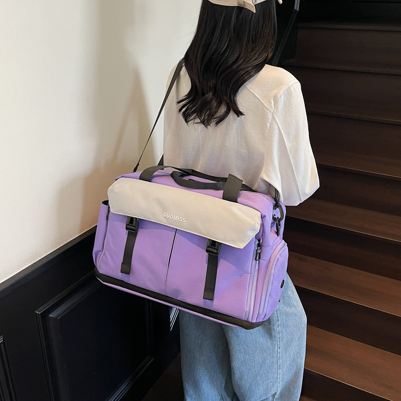 干湿分离健身包独立鞋仓可扩展大容量短途旅行包套拉杆休闲行李包|undefined