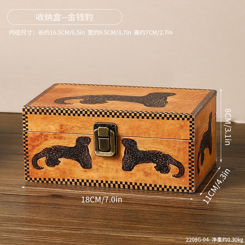 レトロなポータブル木箱ヨーロッパのジュエリー収納ボックス文学と芸術の家庭用収納ボックス映画やテレビの撮影の小道具ジュエリーボックス|undefined