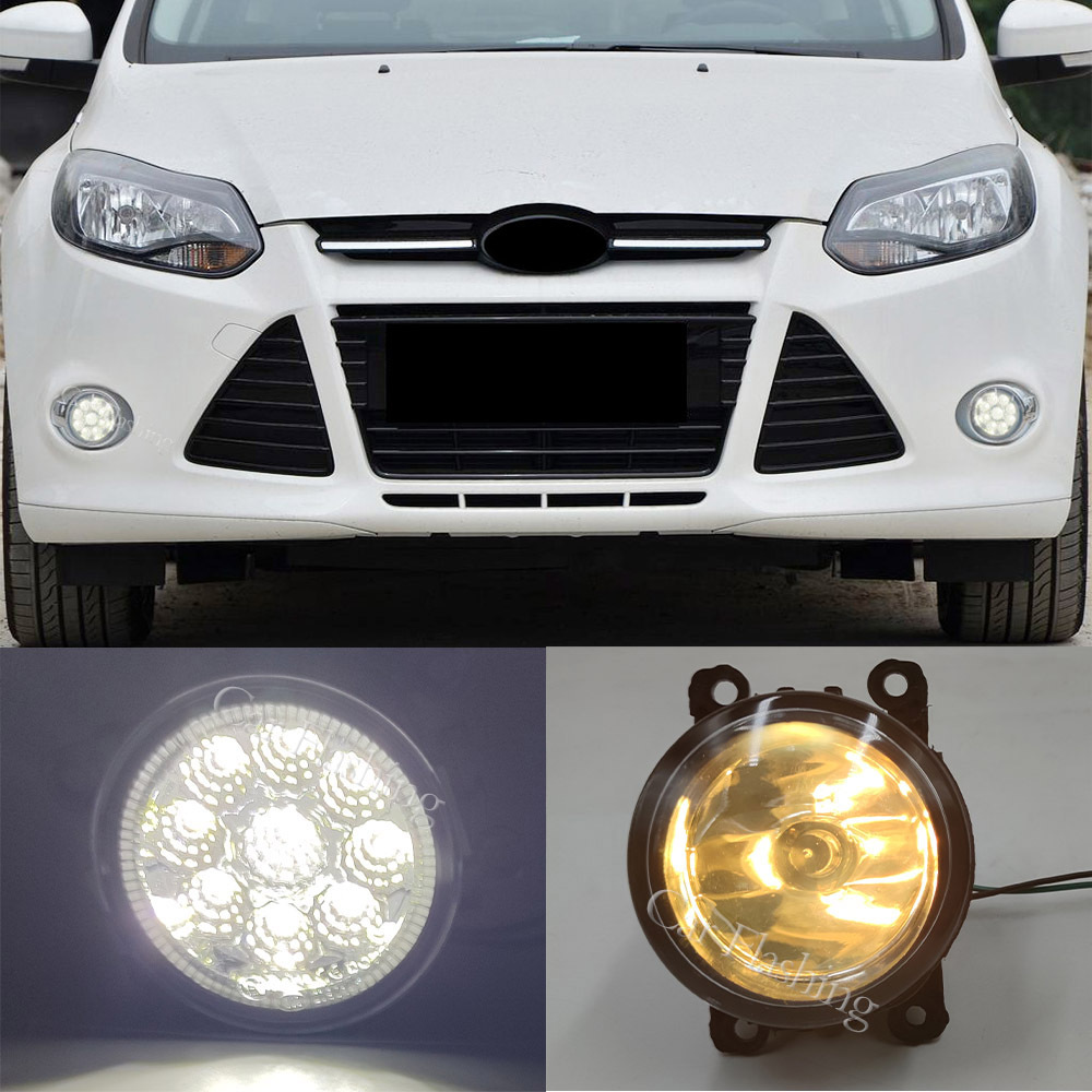 Suitable for Ford 12-14 Models, Sedan Focus Front Fog Light Assembly, Daytime Running Light Bar, Fog Light Cover Frame