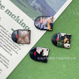 合金周杰伦霉霉黑胶唱片CD吊牌diy手机链手链钥匙扣包扣挂件材料