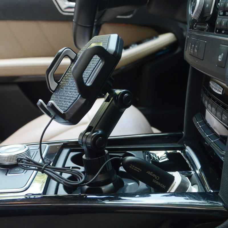 Cross-border Amazon car water cup holder mobile phone holder car folding bending rotating universal car navigation bracket