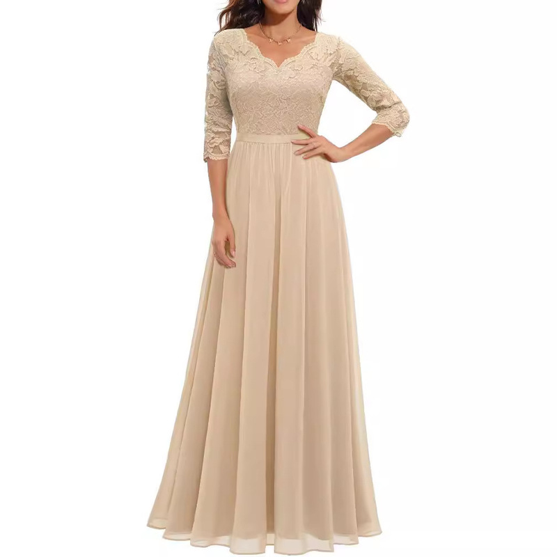 6 Colors, 5 Sizes, 2026 New Model, European and American Hot-Selling Amazon Dress, Lace Splicing, Long Waist-Cinching Elegant Gown 6 Colors, 5 Sizes, 2026 New Model, European and American Hot-Selling Amazon Dress, Lace Splicing, Long Waist-Cinching Elegant Gown