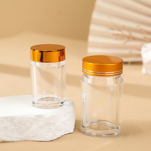 in stock Food Bottle Acrylic Packaging Bottle Saffron Wolfberry Powder Transparent Plastic Bottle Single Layer Cap Health Care Bottle